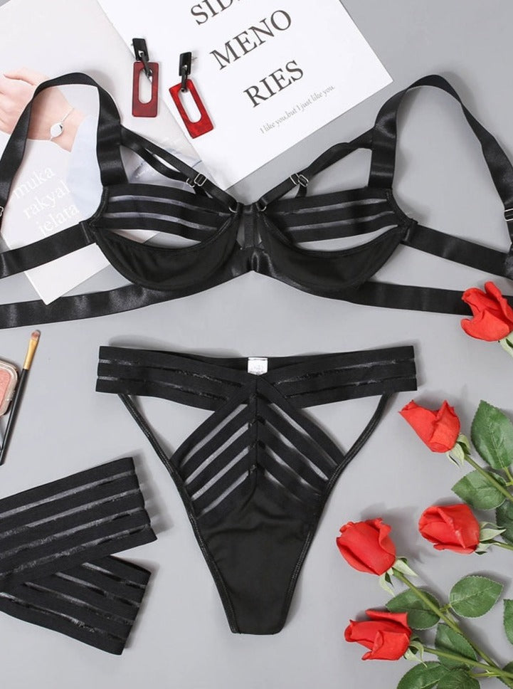 Black bondage lingerie
