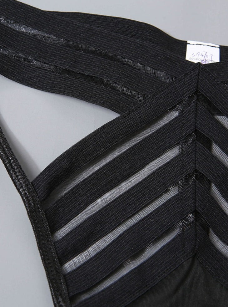 Black bondage lingerie