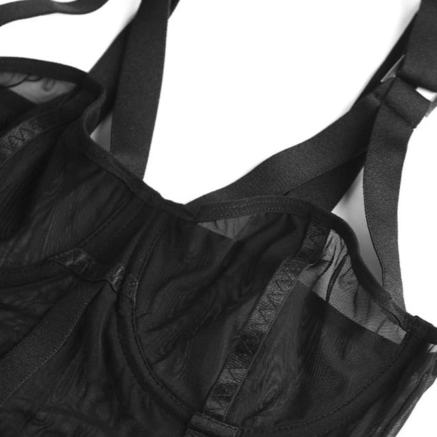 Bonnets d'un body noir transparent