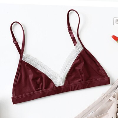 Soutien-gorge satin sans armature bordeaux watsunder