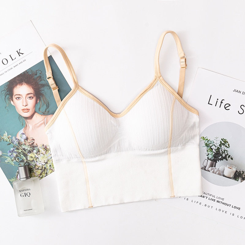 Brassière triangle rembourrée blanc
