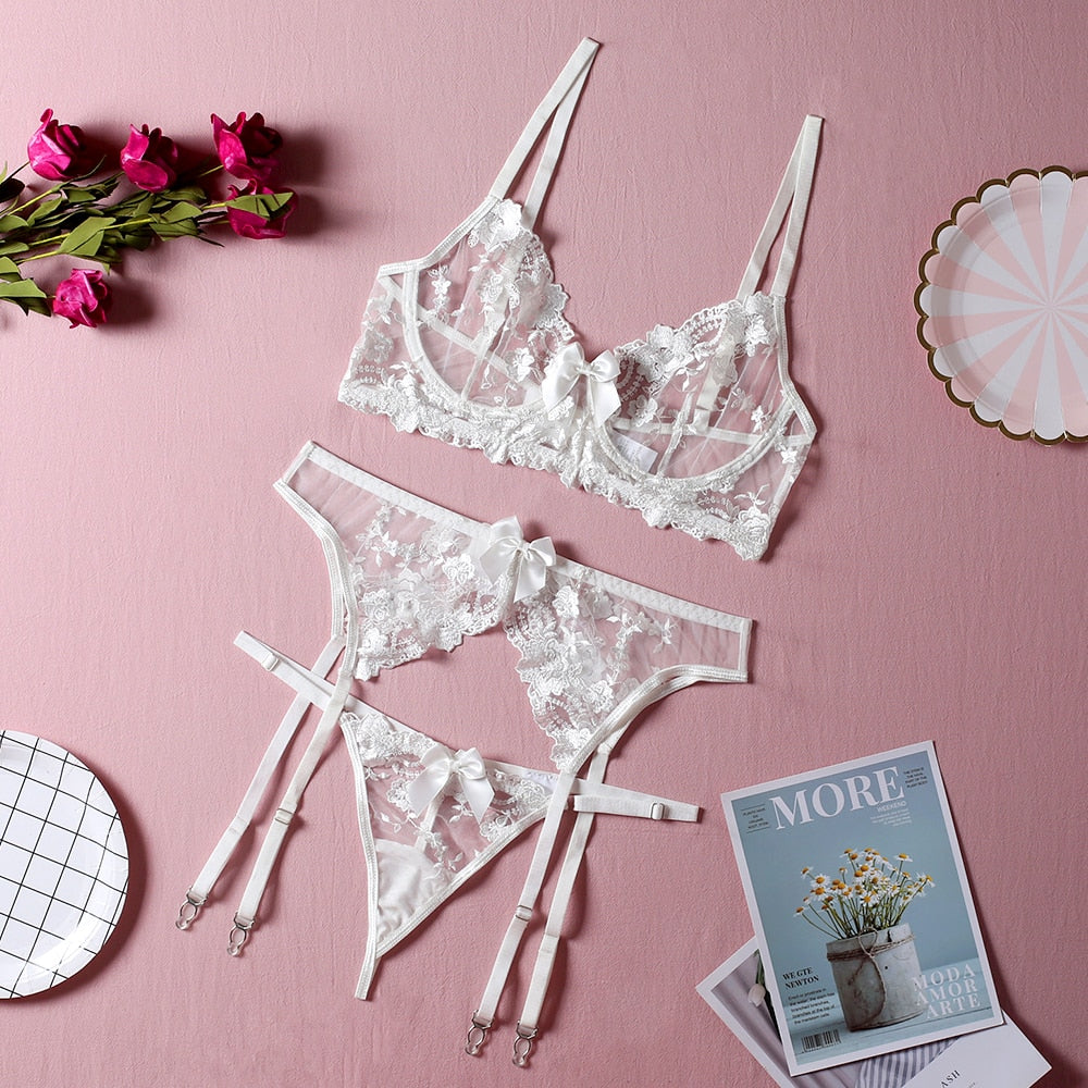 Ensemble de lingerie luxe blanc watsunder