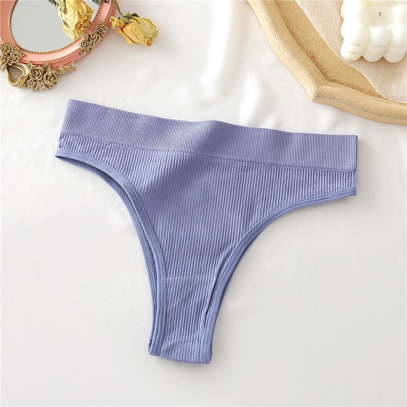 Tanga bleu en coton