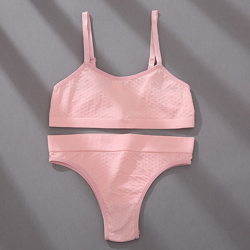 Ensemble de lingerie deux pièces confort rose
