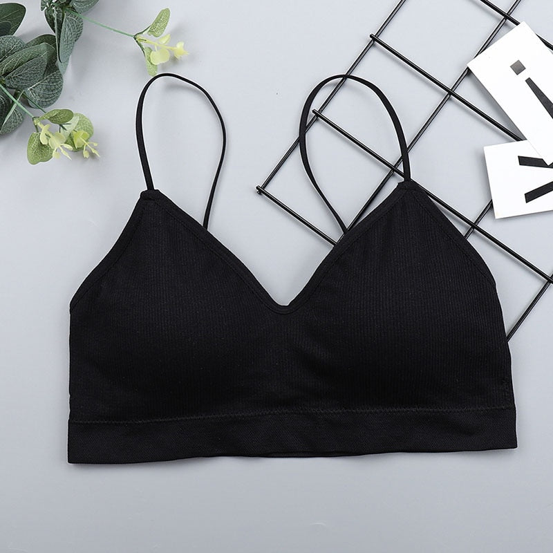 Bralette bustier noir sans attache