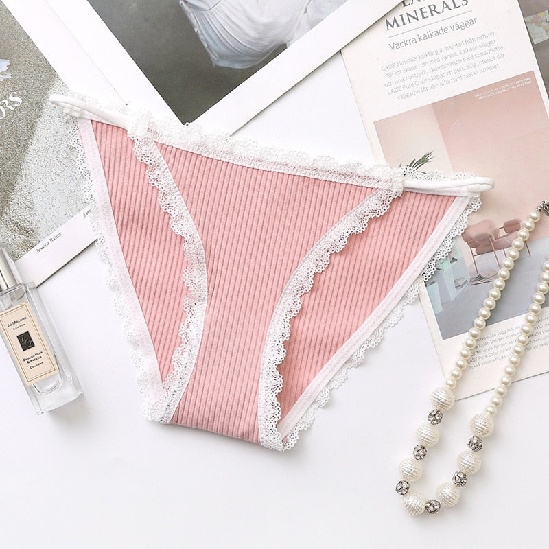 Slip triangle en coton rose
