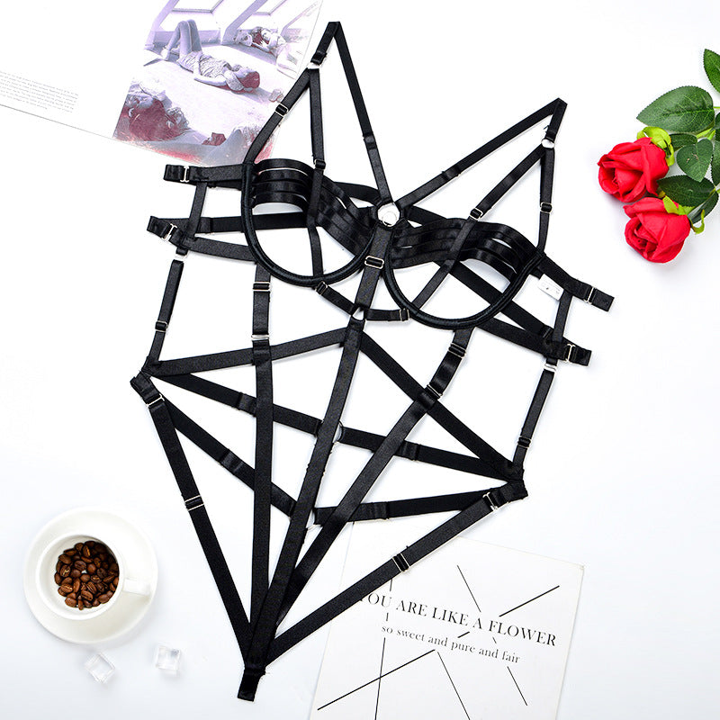 Strappy bondage bodysuit