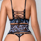 Lingerie léopard bleu
