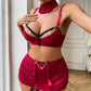 Ensemble mini jupe rouge