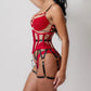 Ensemble rouge corset sexy