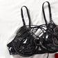 Strappy black bondage lingerie