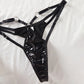 Strappy black bondage lingerie