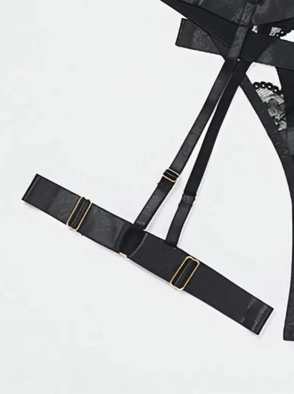 Strappy black bondage lingerie