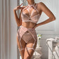 Ensemble lingerie érotique beige
