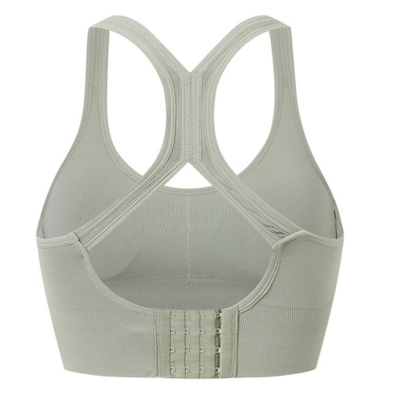 Brassière fitness femme rembourrée avec dos croisé et tissu stretch