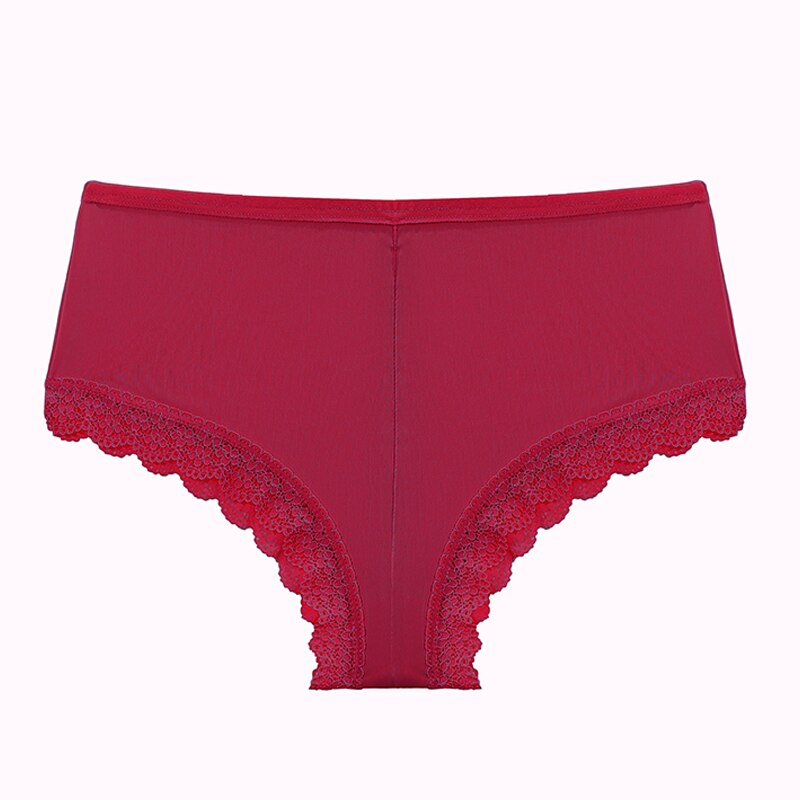 Shorty femme en dentelle rouge