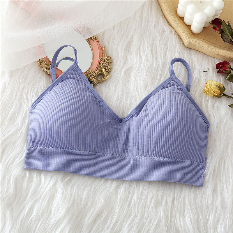 Bralette bleue à dos nu et sans armature