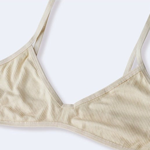 Tissu d'un soutien-gorge en coton beige