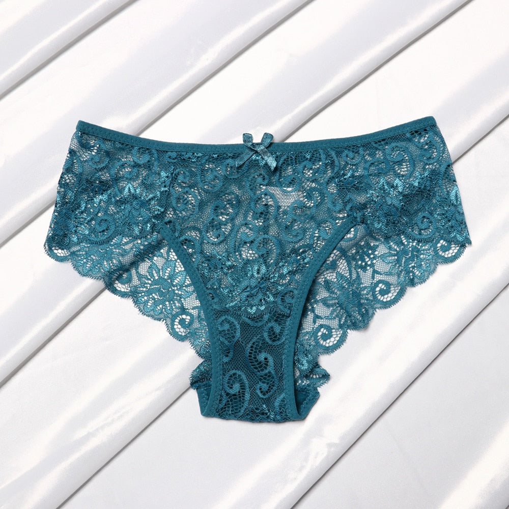 Tanga dentelle et noeud vert