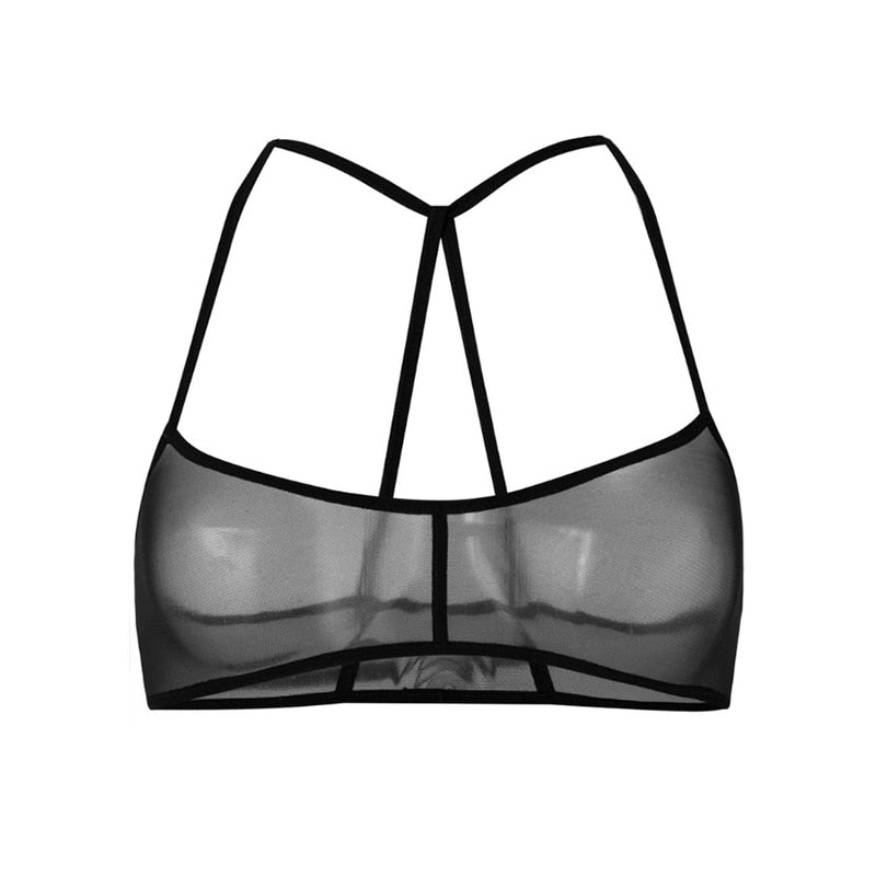 Soutien-gorge bandeau en tulle noire