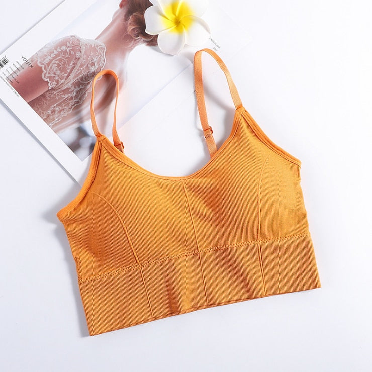 Crop top chic sans attache jaune