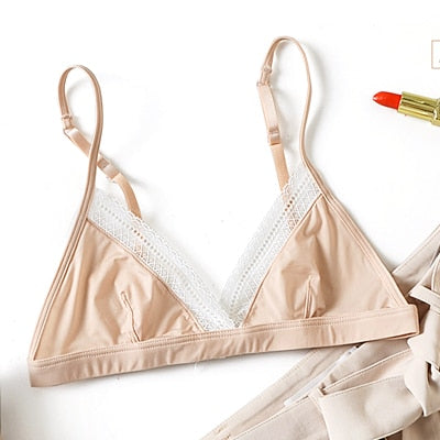 Soutien-gorge satin sans armature beige watsunder