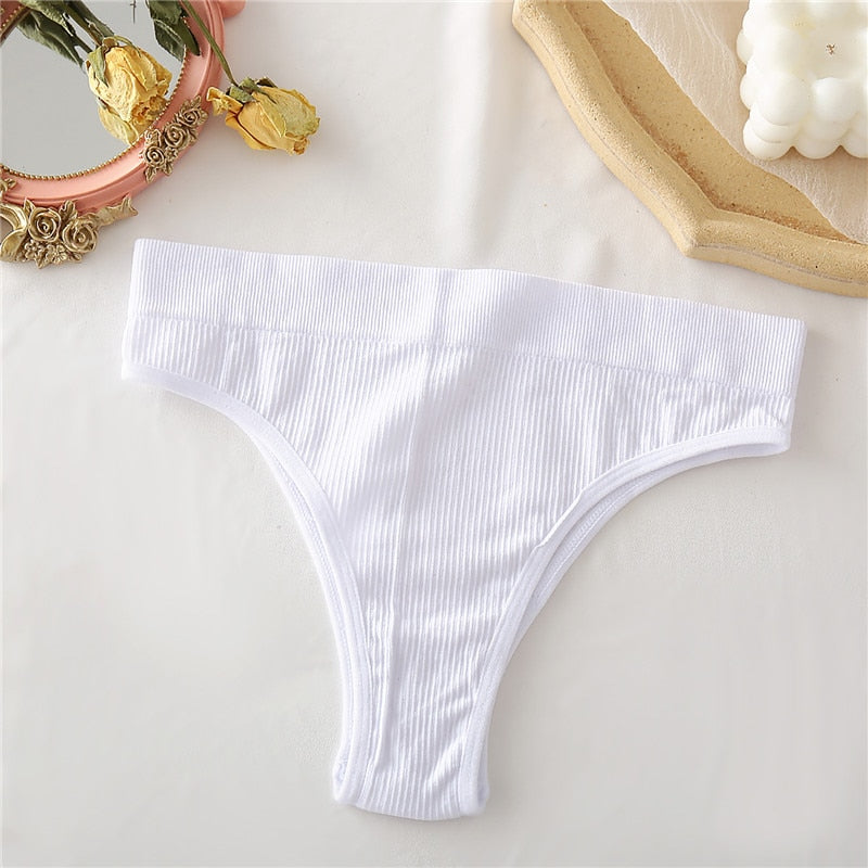 Tanga blanc en coton