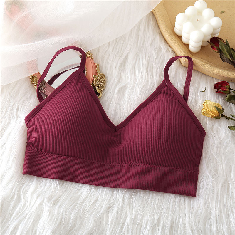 Bralette bordeaux à dos nu et sans armature