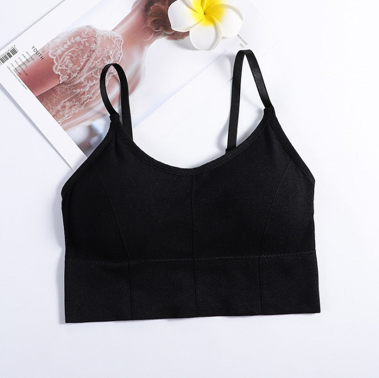 Crop top chic sans attache noir