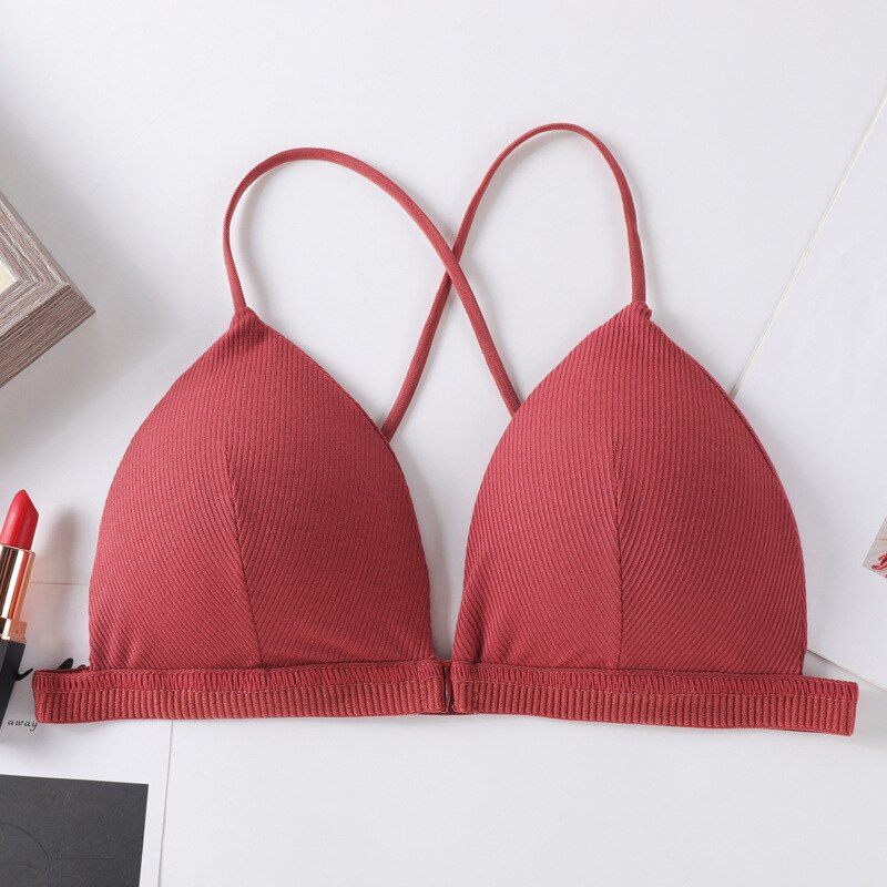 Soutien-gorge rembourré sans armature rouge