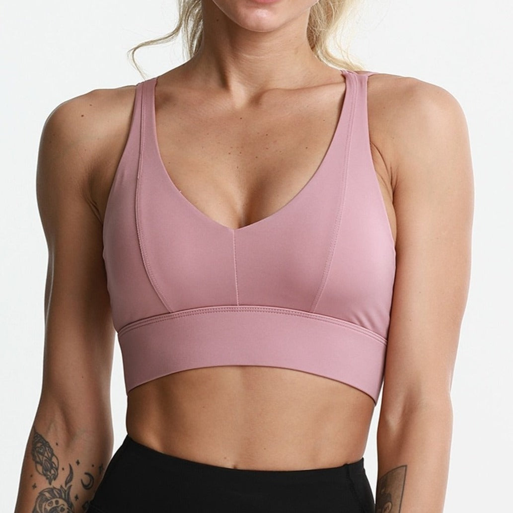 Brassière sport push up rose