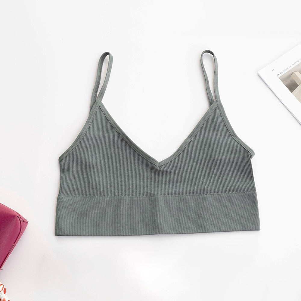 Soutien-gorge crop top gris