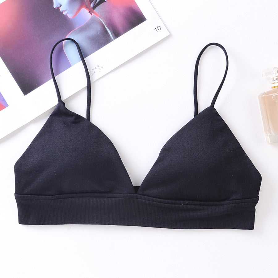 Soutien-gorge noir triangle tendance sans attache