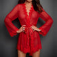 Robe de nuit sexy en tulle, lingerie glamour rouge