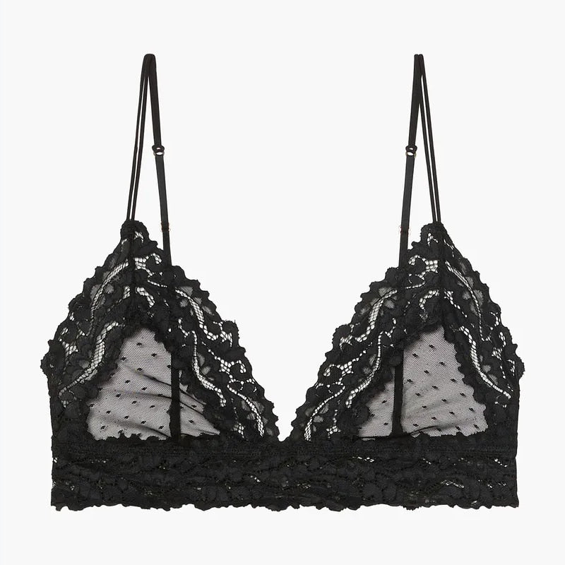 Bralette transparente sans armature noir