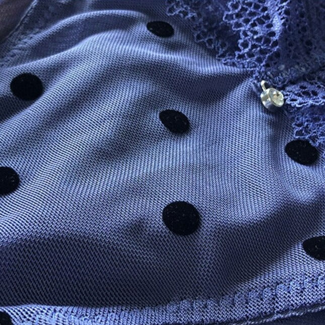 Pois d'une culotte ruban en dentelle sexy bleue