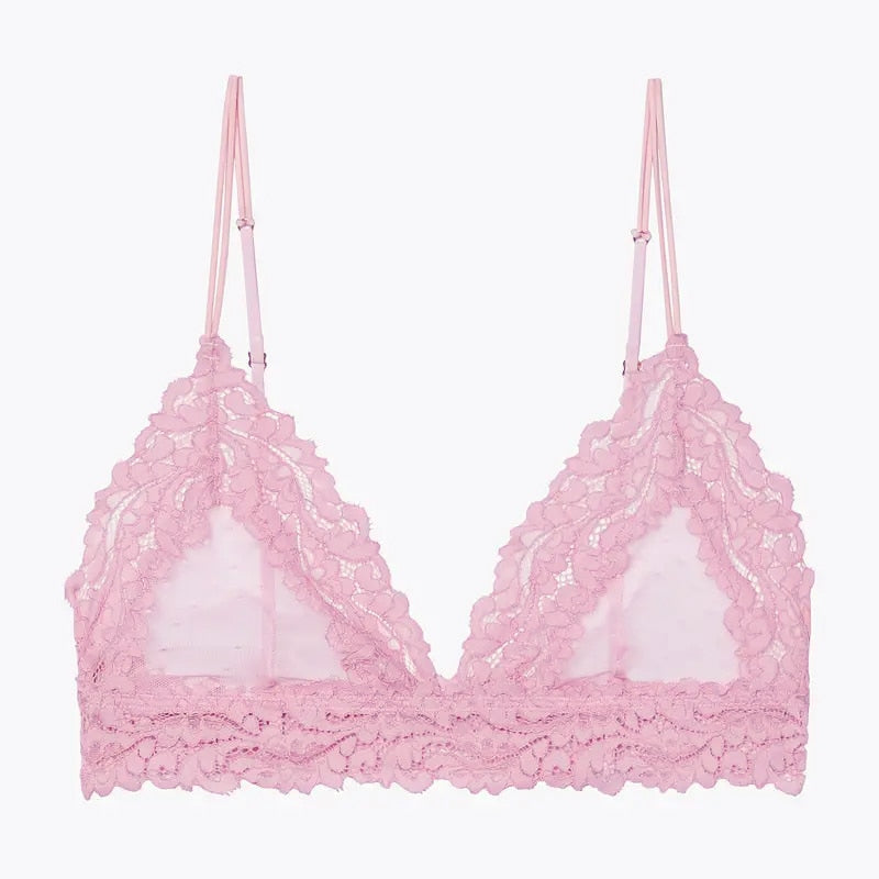 Bralette transparente sans armature rose