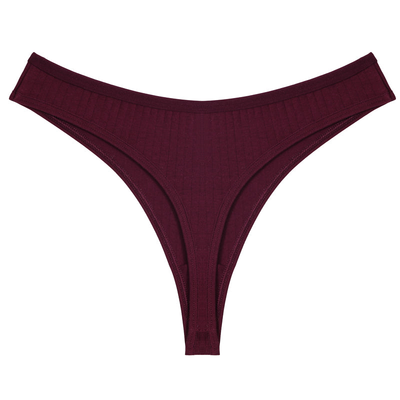 String bordeaux en coton pour femme