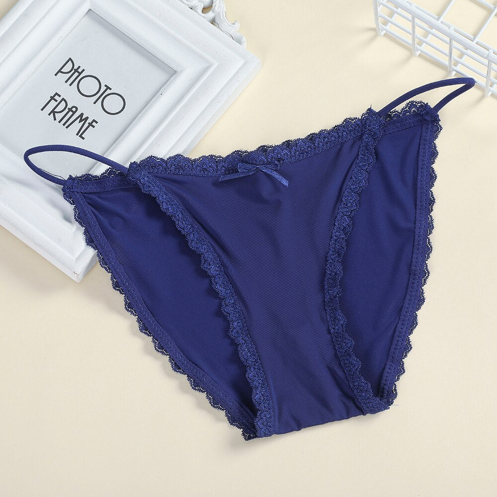 Culotte triangle sexy bleue