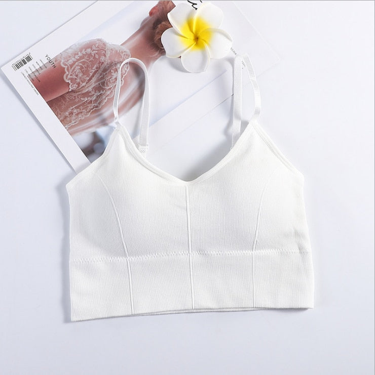 Crop top chic sans attache blanc