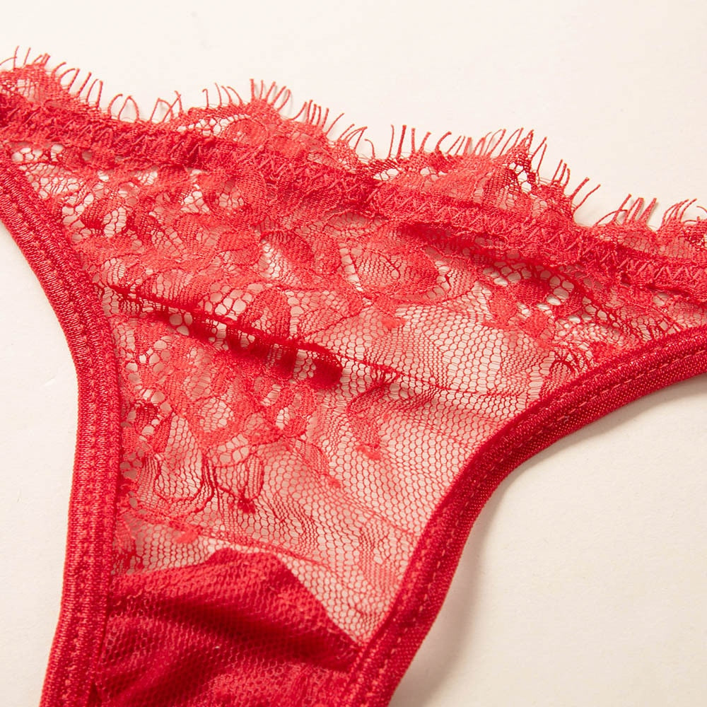 Dentelle rouge d'un string sexy