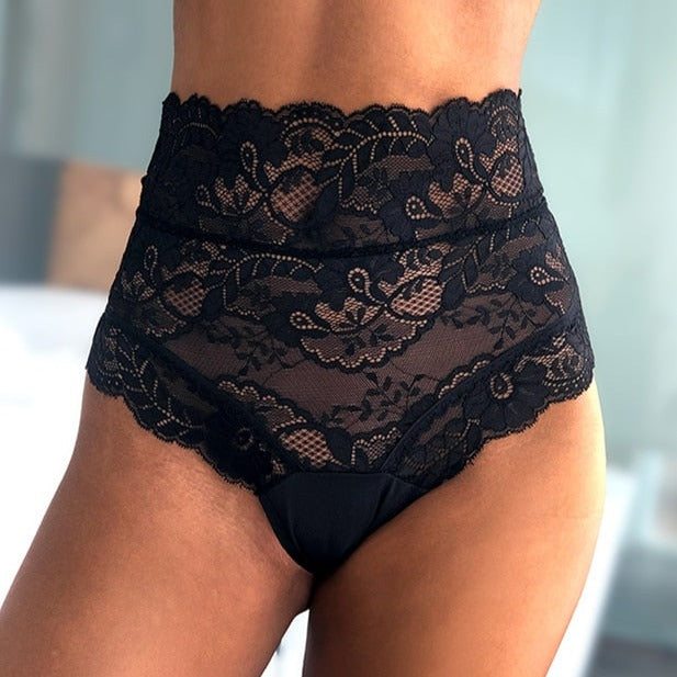 culotte taille haute en dentelle