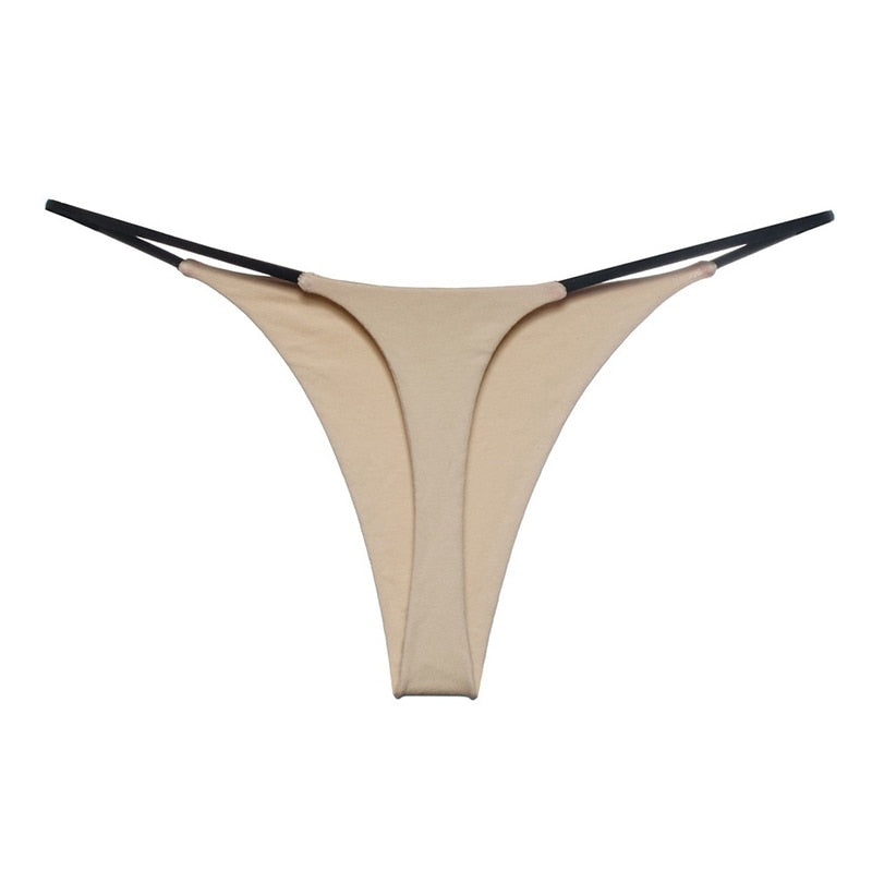 String slim beige en coton