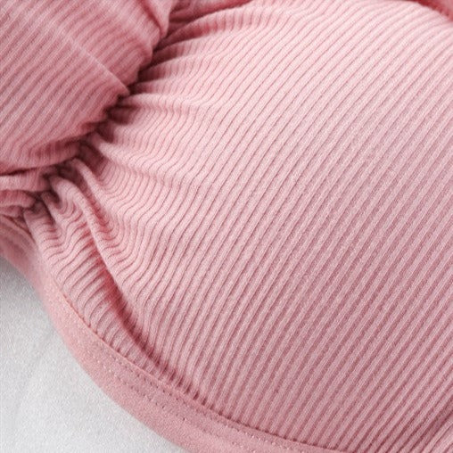 Tissu à rayures d'un bonnet de soutien-gorge bandeau rose