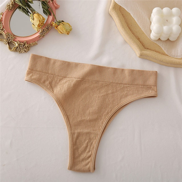 Tanga beige en coton