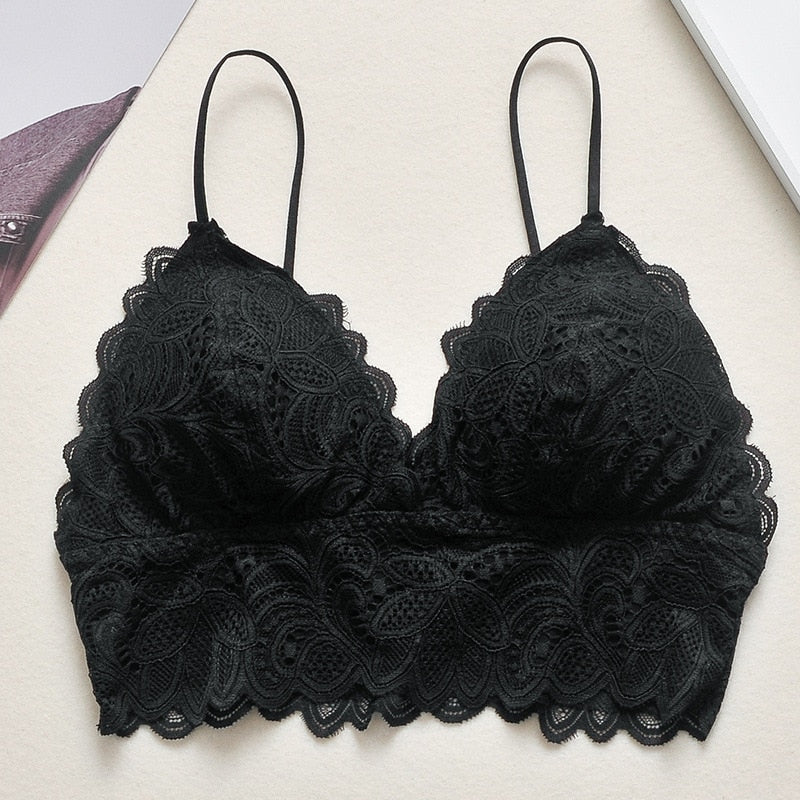 Bustier en dentelle sans attache noir