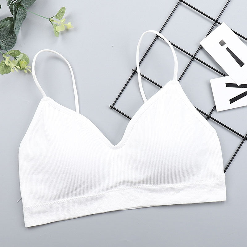 Bralette top blanche sans armature