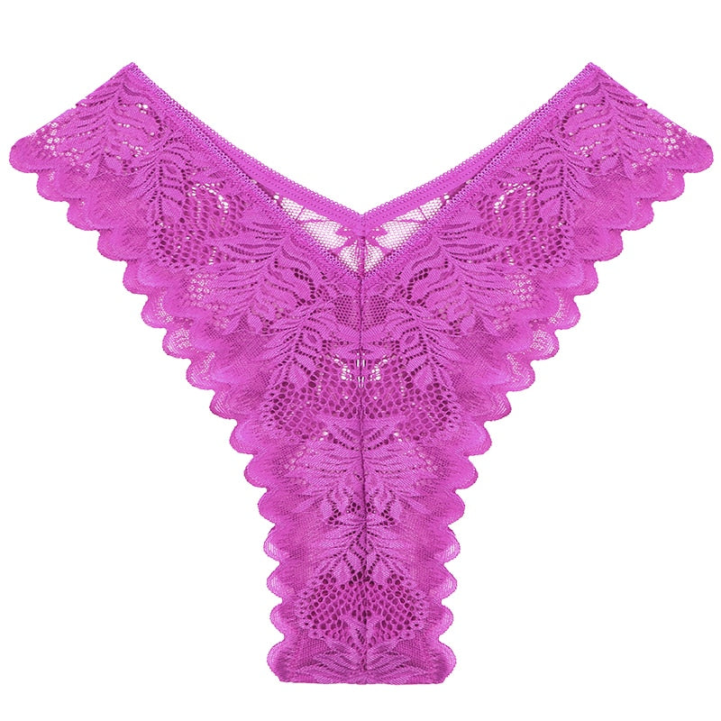 String bohème en dentelle violet