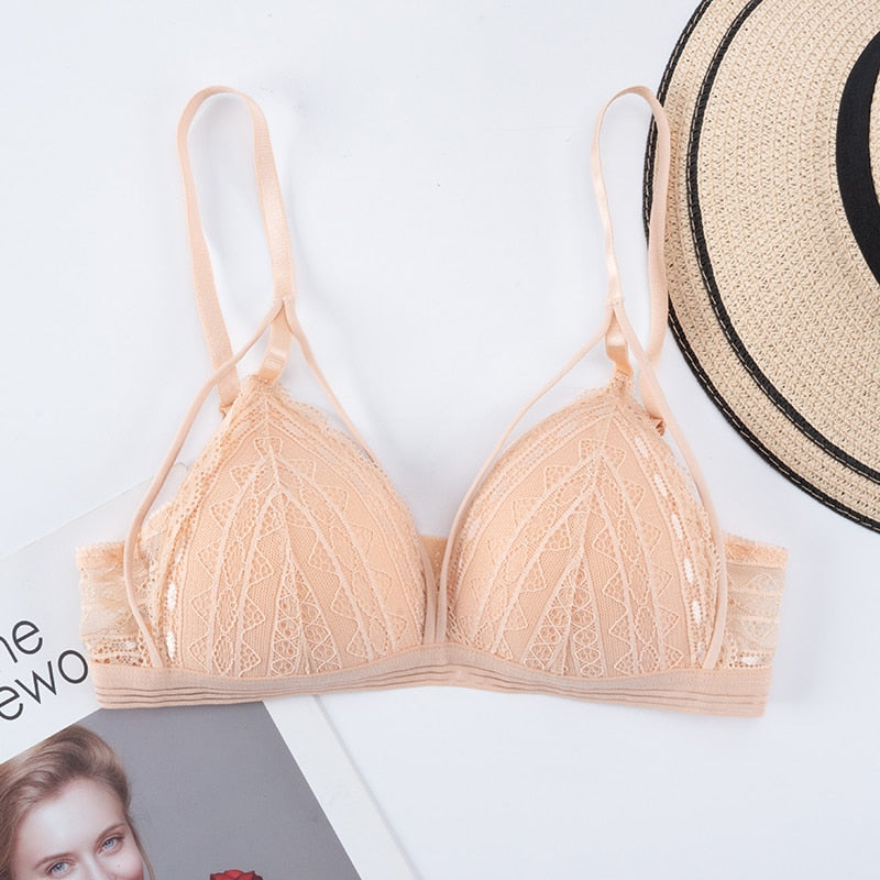 Soutien-gorge sensuel beige à lanières