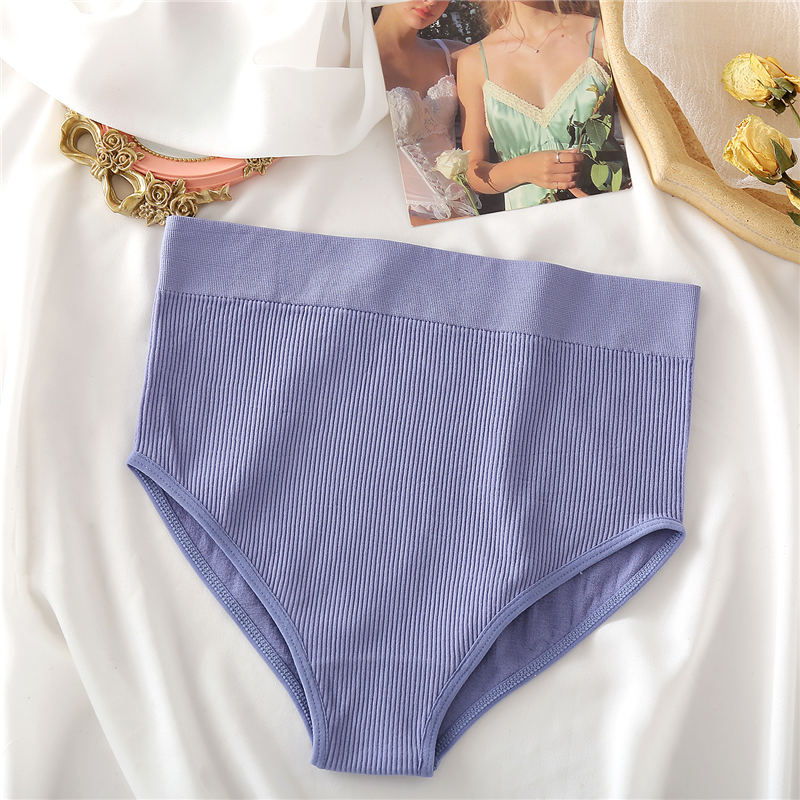 Culotte ventre plat unie couleur bleue